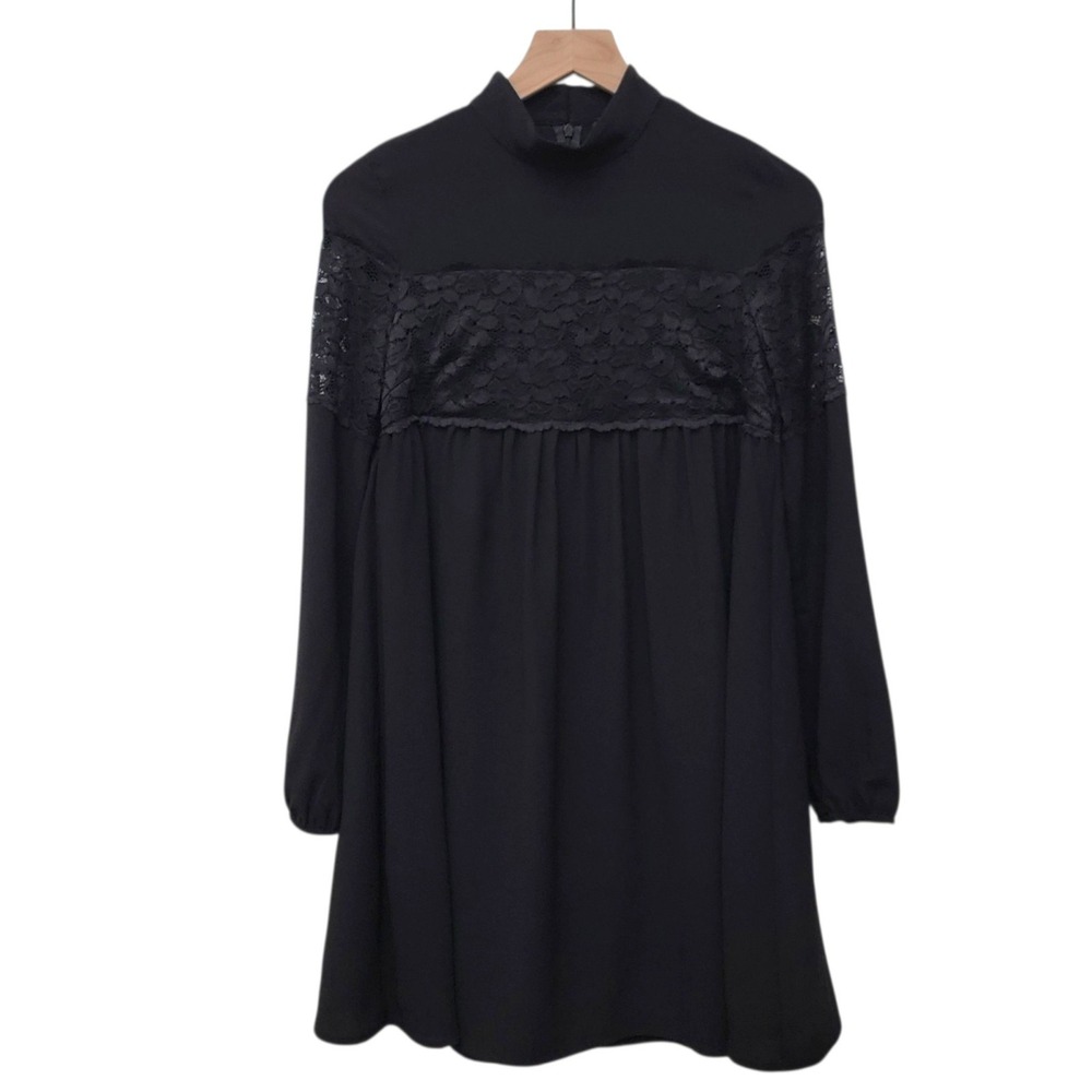 Mary & Mabel Black Lace Mini Dress XS Gothic Dark Academia Witchy Victorian New - Picture 2 of 9